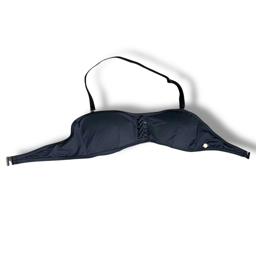 Sunseeker Black Bikini Top Braided Detail Removable Strap Underwire Sz 10 Swim‎